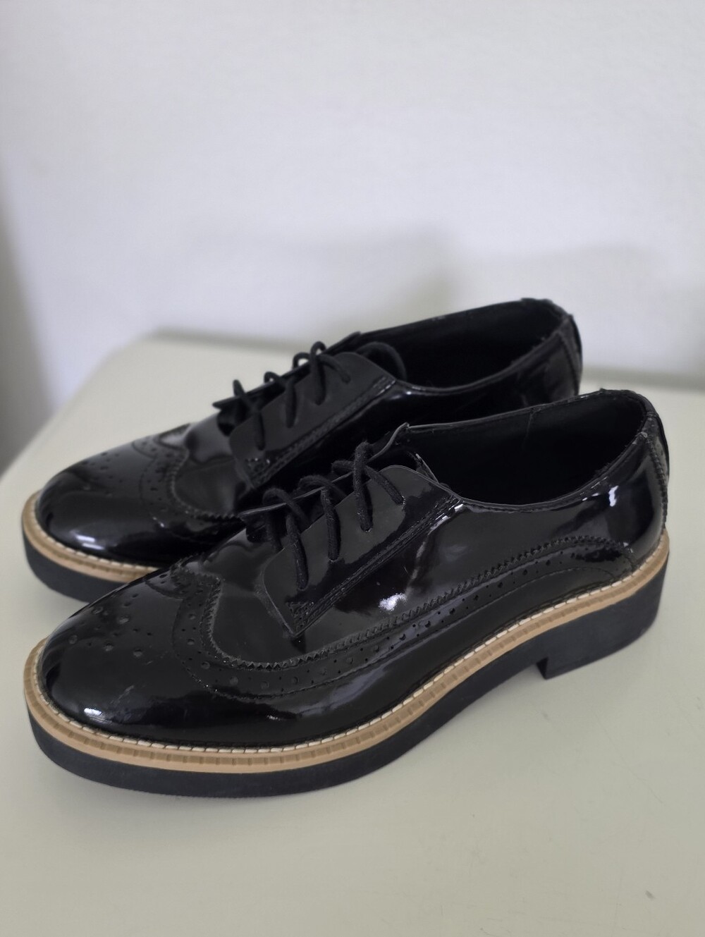Lace up Black Oxford Shoes like New